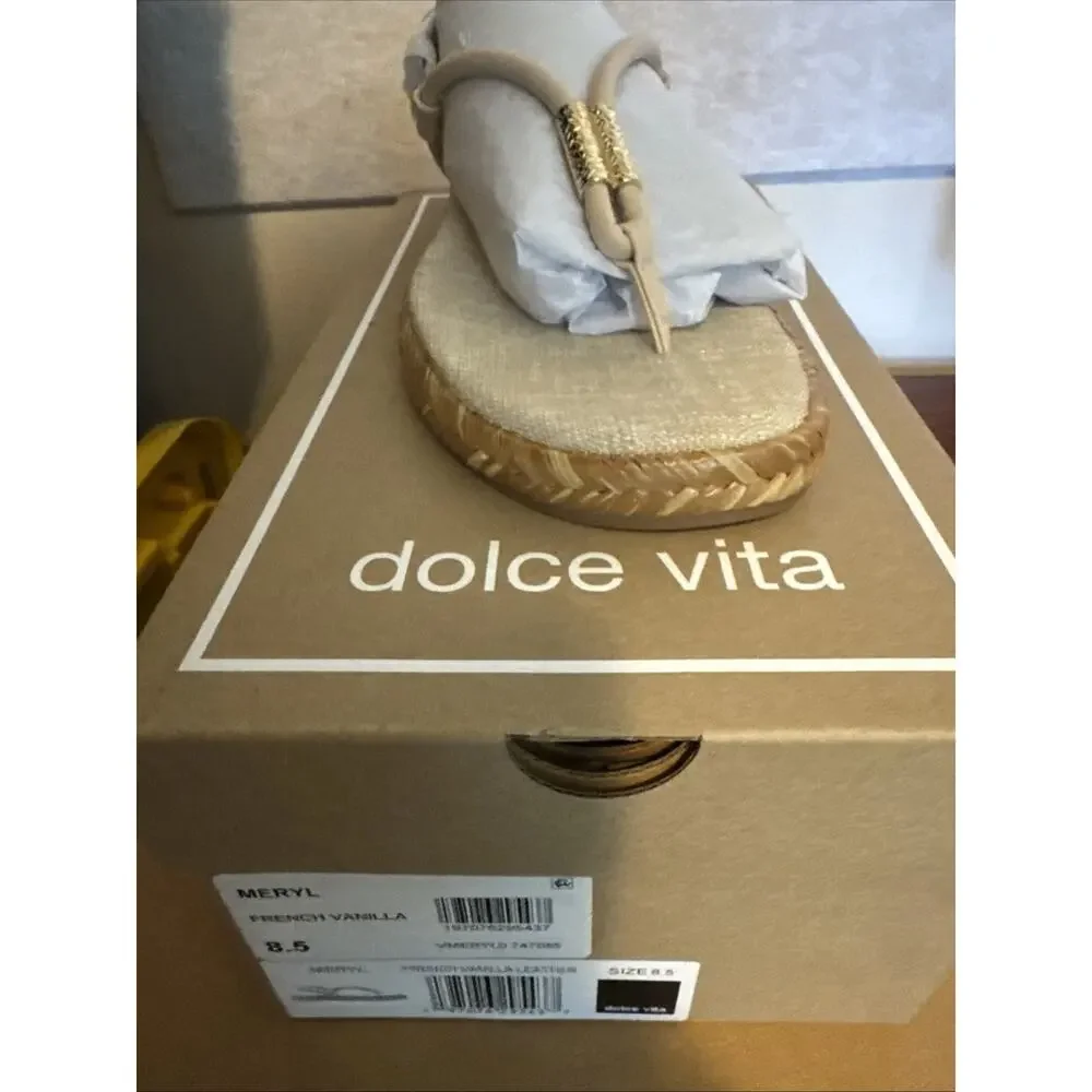 DOLCE VITA Meryl Slingback Sandals French Vanilla New in Box SZ 8.5 Women's